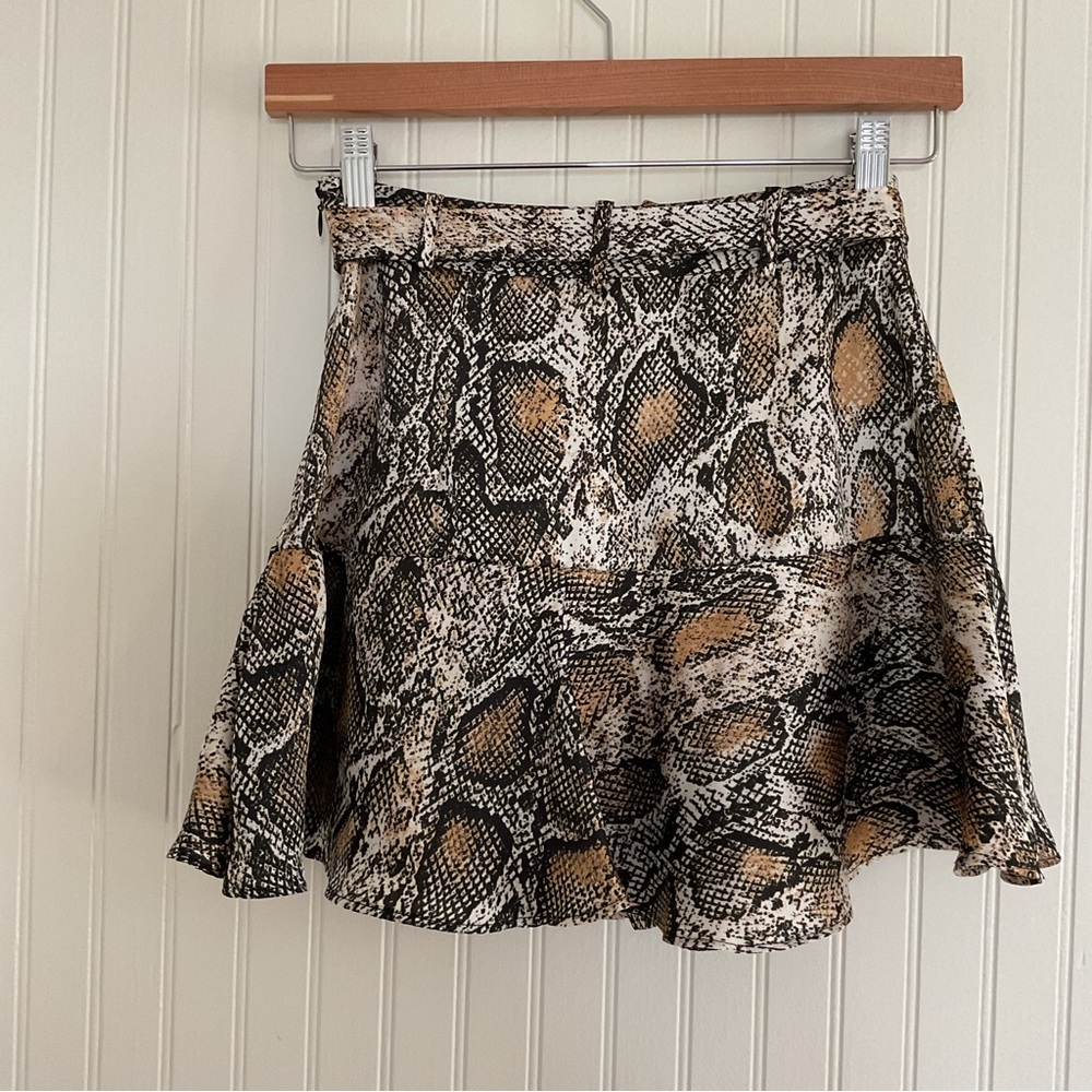 Zara Snakeskin Print Skirt / Skort - Picture 4 of 6